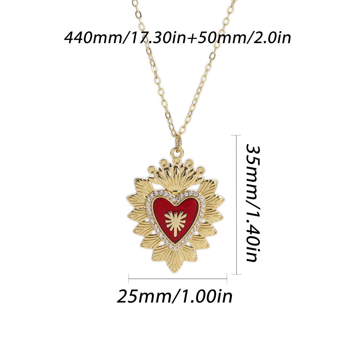 17g Weight Pendant, Chain Jewelry Making Type Copper Chain Material 1 Piece Quantity Holiday, Street Occasion Copper Material Heart Shape Pattern Unisex Gender Plating Design Retro, Simple Style Style 1 Piece Copper Heart Shape Pendant Chain 16