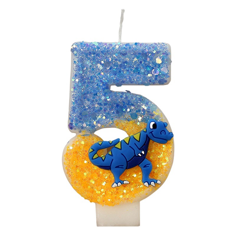 Vela de cumpleaños de niño Decoración de Pastel vela digital forma de dinosaurio anime artesanía vela para comercio electrónico transfronterizo