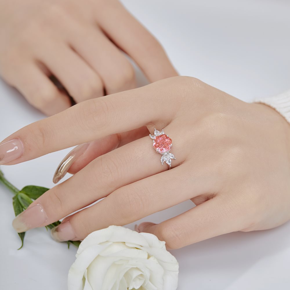 12g Weight Zircon Inlay Material Rings Classification 5, 9 Ring Size 1 Piece Quantity Holiday, Daily Occasion 925 Sterling Silver Material Geometric, Heart Shape Pattern Women's Gender Plating Design Elegant, Lady Style 925 Sterling Silver Zircon Geometric Heart Shape Rings 14