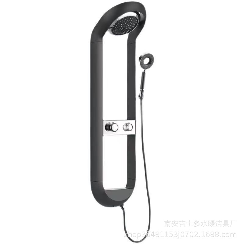 Pistola transfronteriza gris blanco ducha cabeza traje sobrealimentado almacenamiento rack pantalla digital ducha hogar Baño ducha