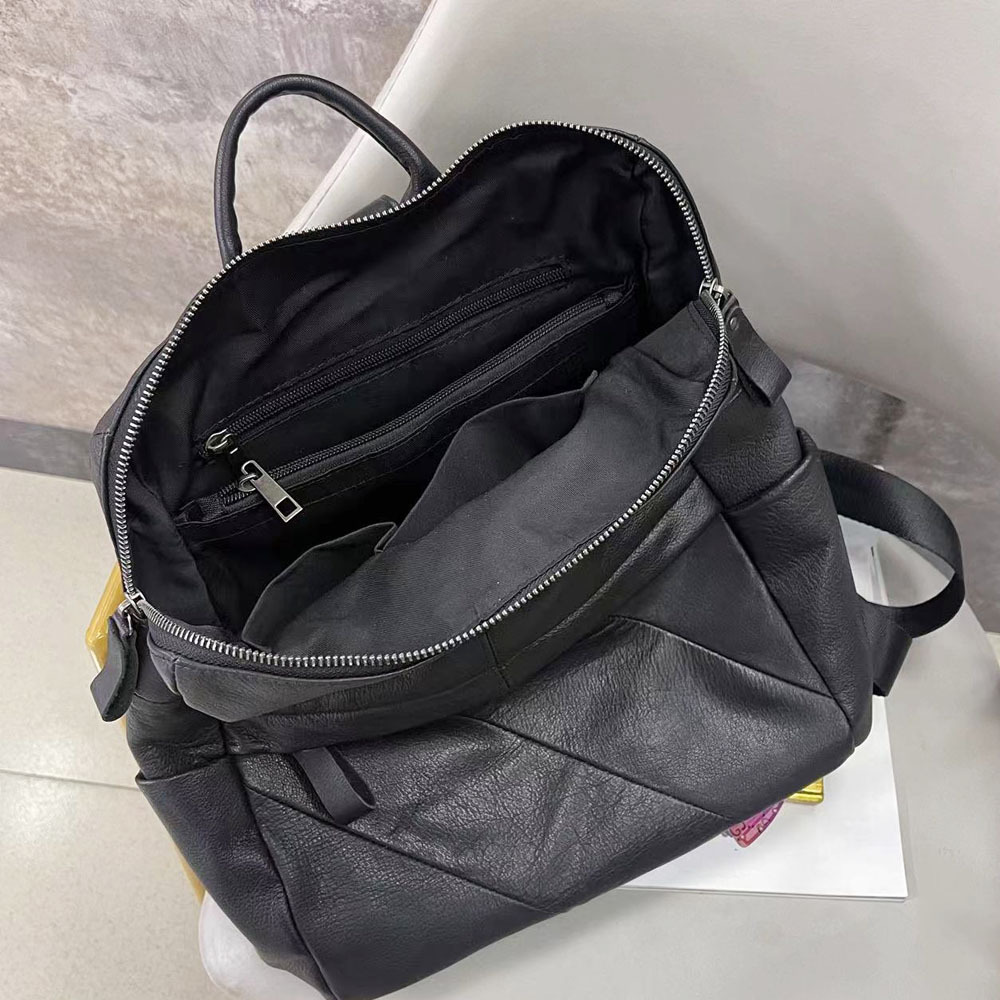 Leather Backpack, Cowhide Women's Backpack, Fashionable And Versatile Soft Leather Women's Bag_voghion.com