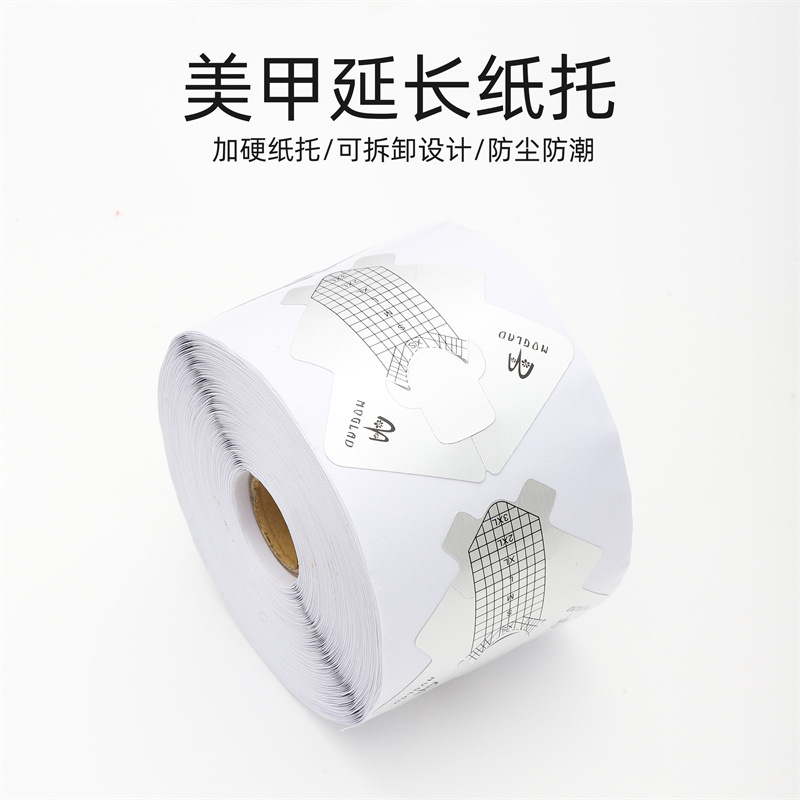 Soporte de papel de uñas en forma de pez papel de aluminio engrosado transfronterizo Herramienta de uñas de extensión de fototerapia francesa Soporte de papel de 100/300 piezas