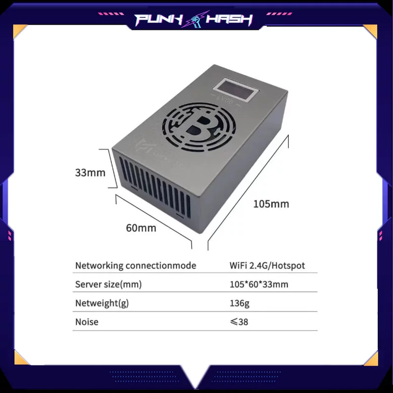 Lucky Miner LV06 Home Quiet Miner 500G Hash Rate 15W Power Consumption Big Pudding Lottery Machine