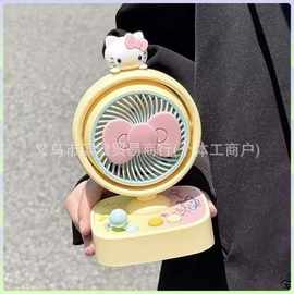迷你风扇USB充电宿舍床头大风力办公室桌面可爱凯蒂猫便携小风扇