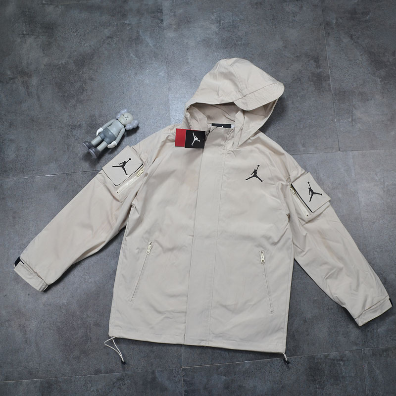 25 Autumn Overseas Popular Jordan Aj Men's Jacket Airman Print Multi-Pocket Hooded Couple Windproof Jacket