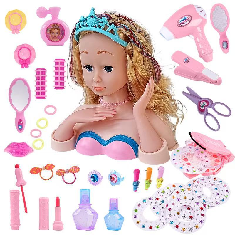 Modelo de media longitud muñeca juguete para niños secador de pelo traje de maquillaje trenzado de pelo cross-border play House Girl Doll