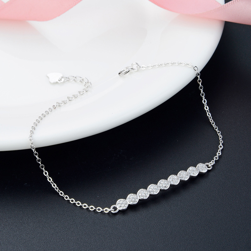 Estilo japonés y coreano de moda elegante pulsera accesorios s925 plata con incrustaciones de circón creativo simple pequeña pulsera fresca para las mujeres