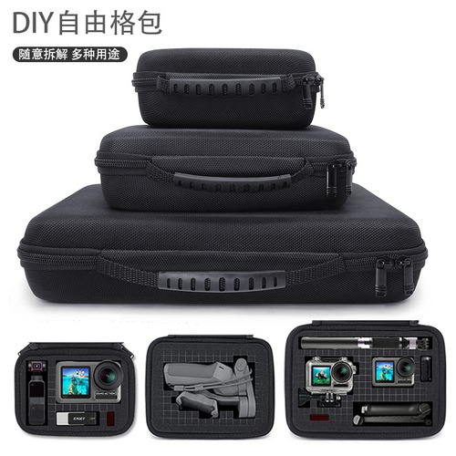 Multifunctional DIY digital storage bag large capacity free grid bag handbag gopro10/9 camera bag
