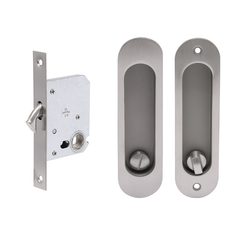 Cerradura de puerta deslizante de acero inoxidable simple cerradura de puerta invisible cerradura de puerta de baño de hotel cerradura de puerta deslizante incrustada de balcón de cocina