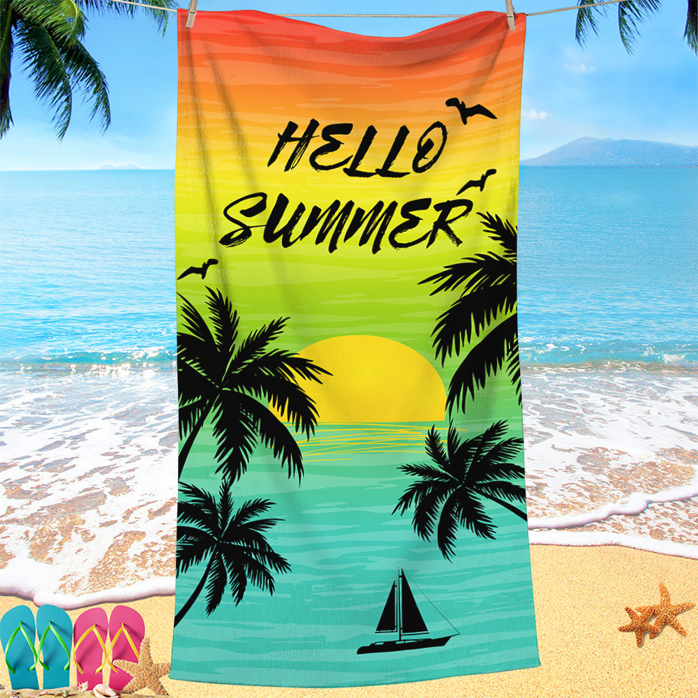 Toalla de playa con estampado de cocotero, especialmente para 240g de microfibra de comercio exterior, toalla de baño de playa de natación