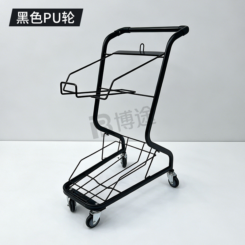 Carrito de Compra Doble de Acero para Adultos para Tiendas y Centros Comerciales