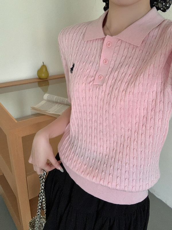 シルクウールPOLO襟半袖ニットtシャツ女性馬標2025年夏の新型痩せ刺繍上着|undefined