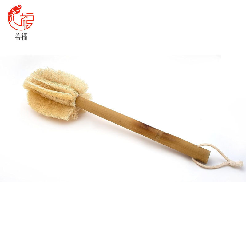 Natural Loofah Bottle Brush with Bamboo Handle - and Sustainable Kitchen Cleaning Brush, Used for Kitchen Brushing