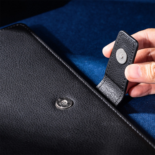 Deli 3301 leather-bound notebook thickened notepad business black leather-bound notebook work meeting minutes