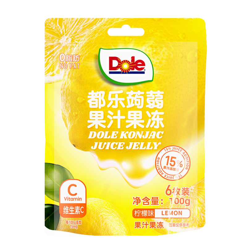 Dole Konjac Jelly 100g Lemon Flavor White Peach Flavor Grape Flavor