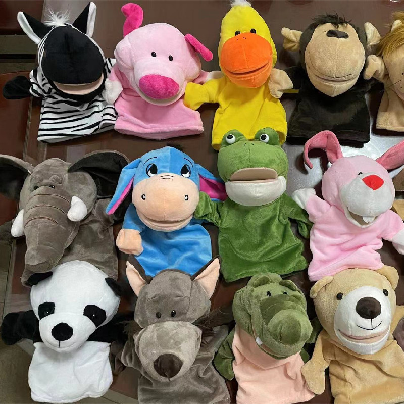 Muñeca de mano animal de boca abierta de dibujos animados muñeca interactiva entre padres e hijos