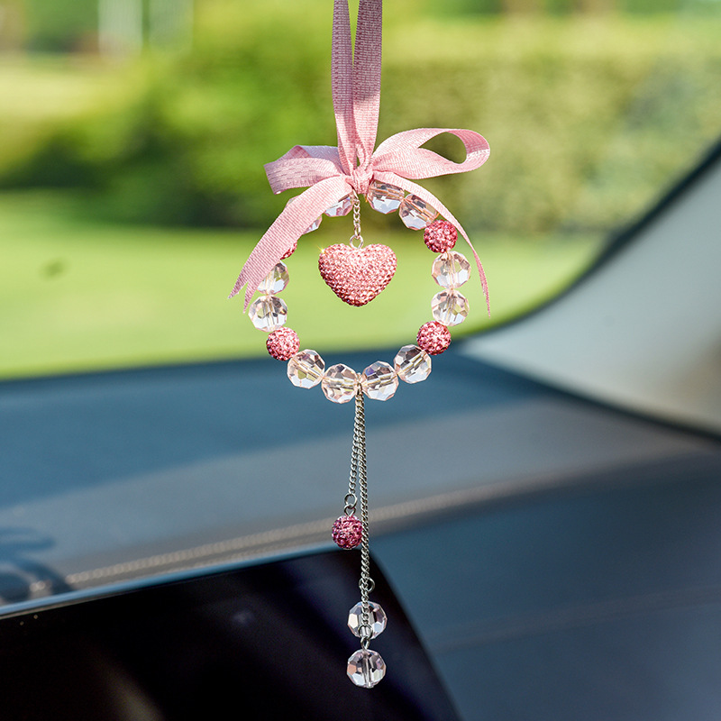 Rearview Mirror Pendant Car | Qìchē Car hanging - cherry-blossom-pink