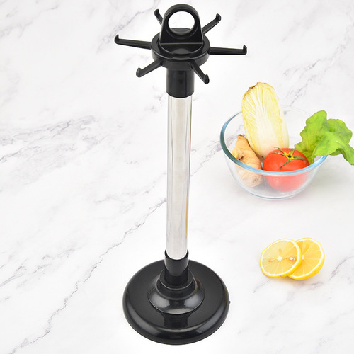 Stainless steel kitchen utensil storage rack, hole-free floor-mounted hanger, cooking pot and spoon organizer, dishwasher safe.
