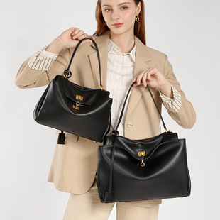 Cross-Border Hot-Selling Genuine Leather Women's Bag Crossbody Shoulder Bag Armpit Satchel New High-End Large-Capacity Women's Tote Bag