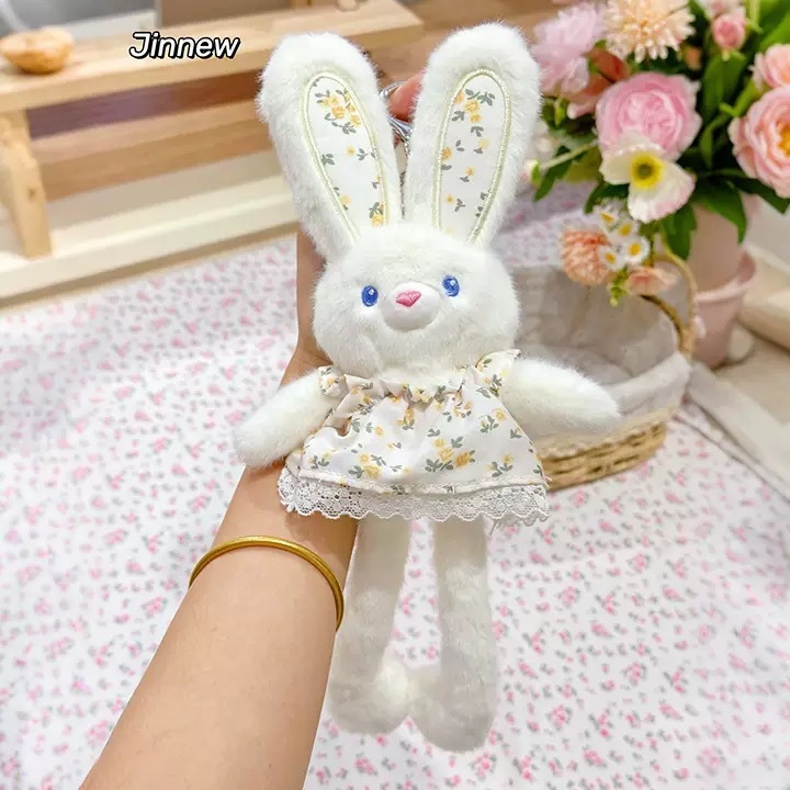 人気の新製品、楽しい花柄スカート、花柄プルウサギぬいぐるみキーホルダー、親友バックパックペンダント供給|undefined