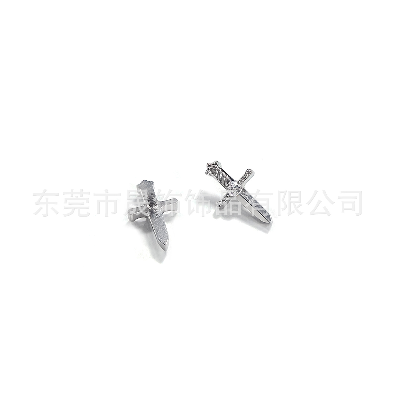 F136 Titanium Alloy 单 Diamond 宝剑 Ear Stud Studded 5A Cubic Zirconia Helix Cartilage Stud G23 Titanium Internal Thread Labret Stud Piercing Jewelry