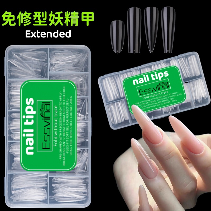 Fairy Manicure Super Long Ladder Ballet Nail Fake Nail Display Salon Art Fine Dog Full Patch Wearable Nail Patch