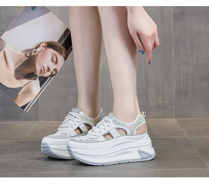 Women's Roman Sandals 2026 New Model Hollow Breathable Thick-Soled Height-Increasing Dign Niche Casual Fashion Dad_vogvips.com