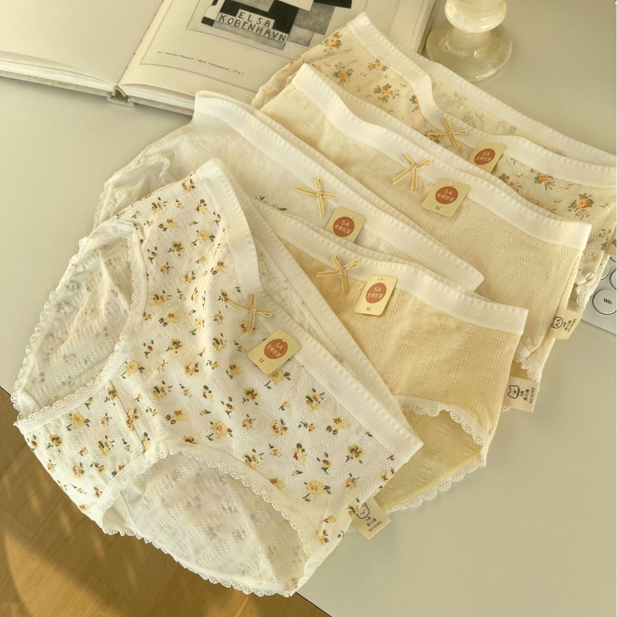 Factory direct batch 5A baby cotton pure cotton bottom girl underwear bubble cotton comfortable breathable floral cute underwear women