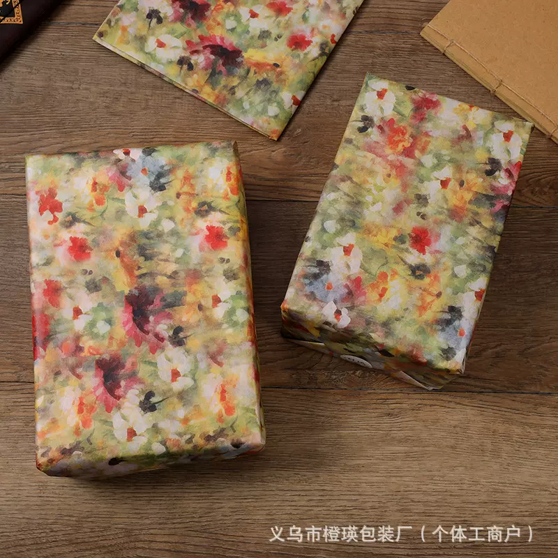 新款莫奈花园雪梨纸加厚22g棉纸印花薄页纸礼物包装纸ins打包材料