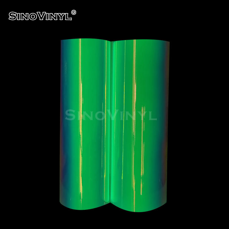 Xinlang PET arco iris fotolitografía nocturna película brillante rueda de advertencia luminosa tira adhesiva pulverizable pintura instantánea