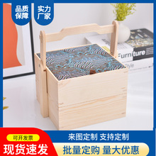 中式伴手礼包装盒双层手提食盒端午节粽子中秋木质月饼礼盒批发