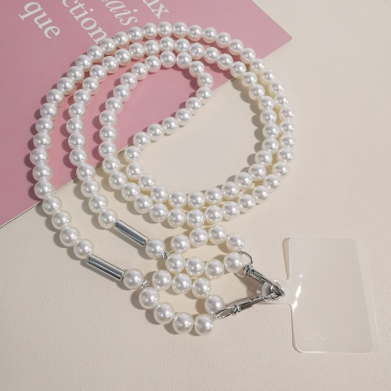 The Mobile Phone Lanyard Can Be Worn Cross-body And Can Be Carried On The Shoulder.High-end Women's Lanyard Pearl Hand-beaded Hand-held Multifunctional Dual-use
