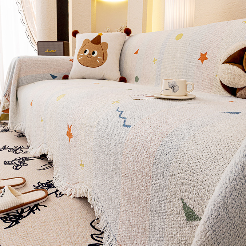 Fuzzy Yarn Sofa Cover Cloth Full Coverage High-End Autumn and Winter Sofa Towel Dustproof Anti-Cat Scratch Sofa Cover Sofa Blanket Wholesale