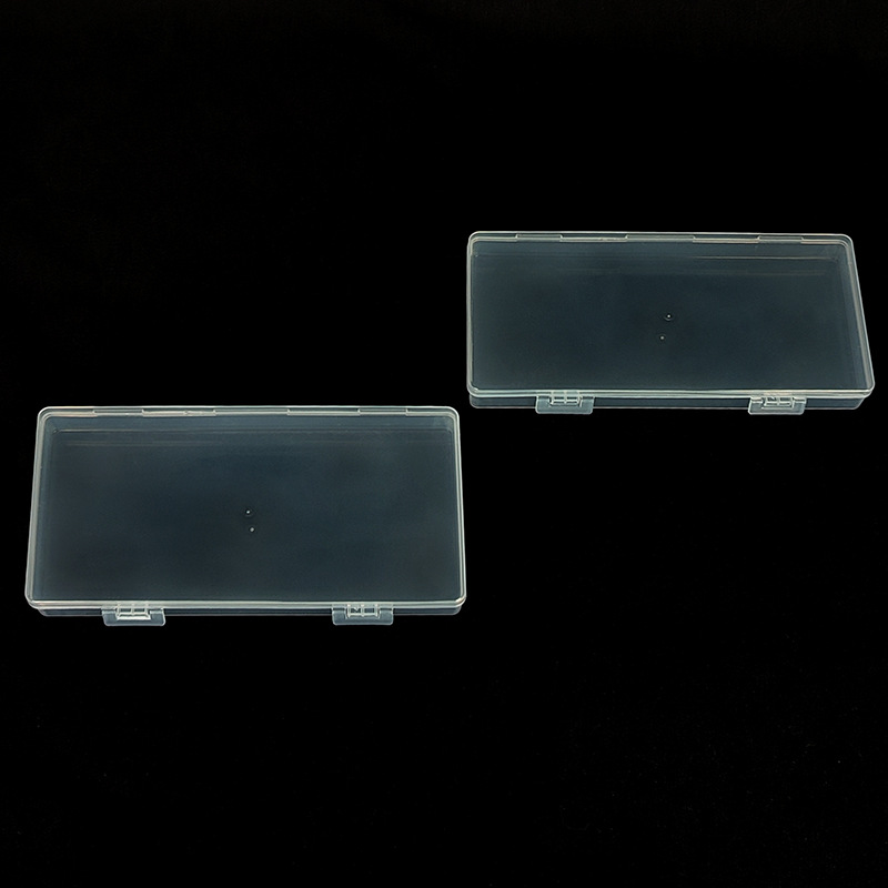 Double Knock Empty Transparent Rectangular Plastic Sample Box Accessory Component Storage Box Earring Jewelry Box