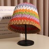 Rainbow straw bucket, summer beach Japanese hat, sun protection