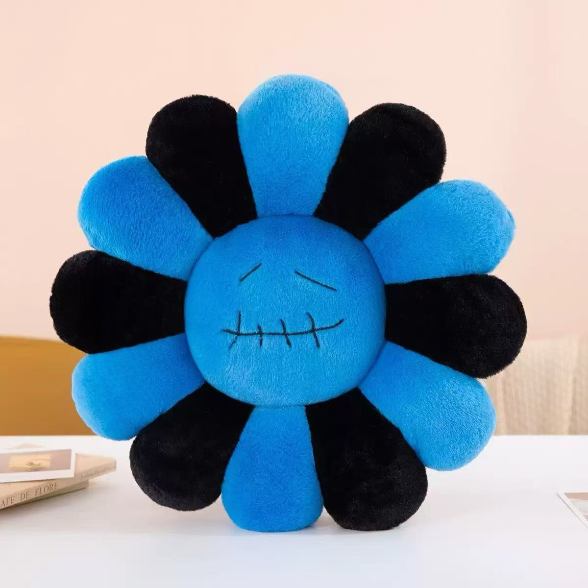 Takashi Murakami Flower Cushion Blue/Black