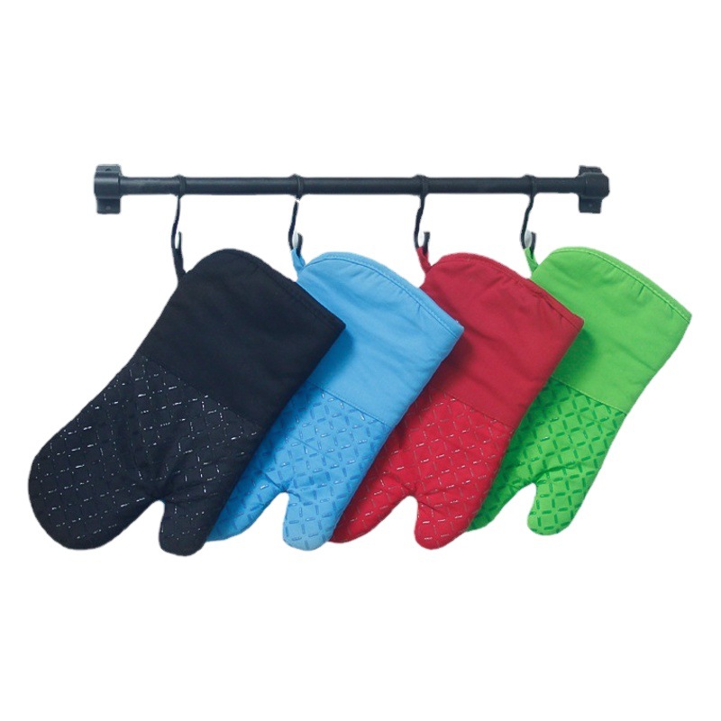Amazon con CE horno microondas silicona guantes de aislamiento grueso antideslizante cocina de alta temperatura horno de hornear guantes anti-escaldado