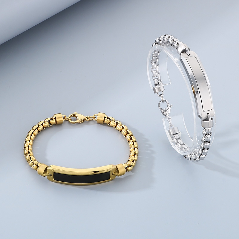 Daily, Street Occasion Retro Classic Style Geometric 304 Stainless Steel Plating Men's Bracelets Men's Chain Bracelets