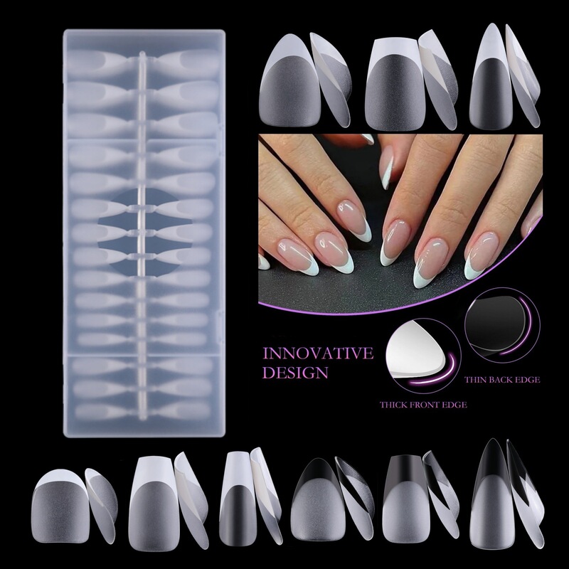 Cross-Border Popular Multi-Color Medium-Length Ballet Pointed Nails, European and American Style Wearable Nails, Ultra-Thin, Seamless, No Filing Required, Nail Tips
