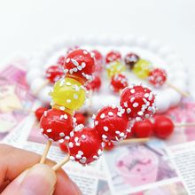 仿真糖葫芦食玩树脂配件DIY微缩娃娃屋便利店摆件发夹材料包批发