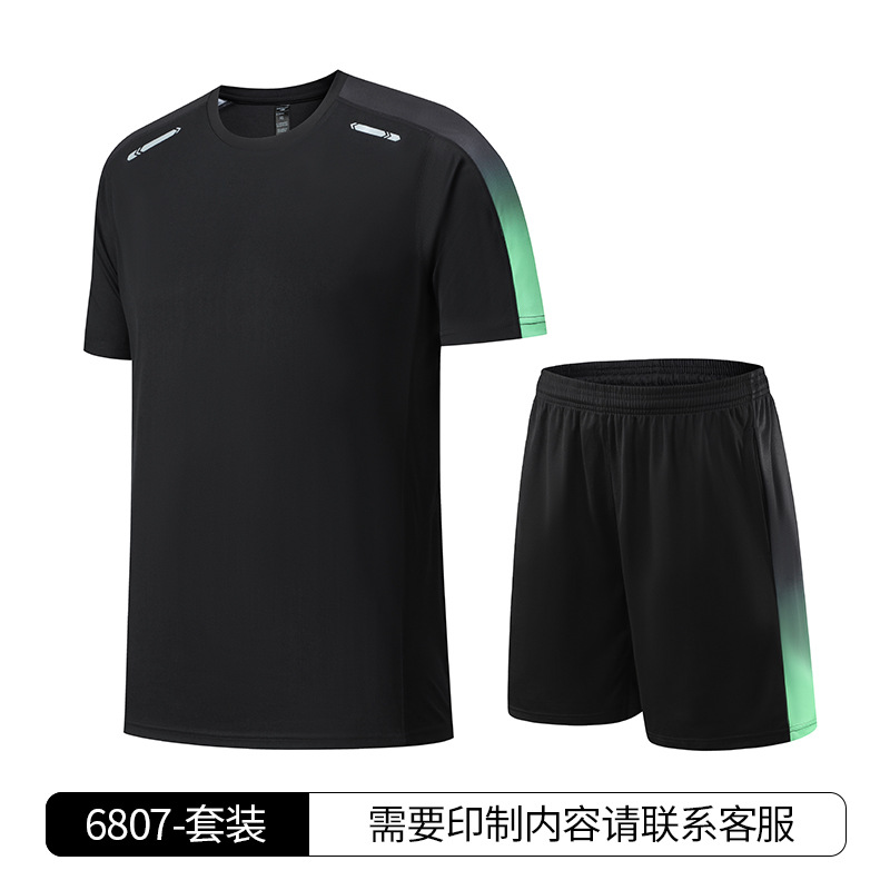 6807-Traje negro y verde