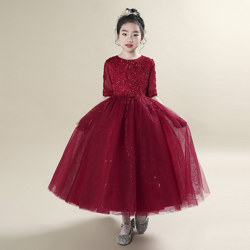 Vestido de niña nuevo vestido de princesa de alta calidad vestido de novia vestido de espectáculo de pequeño anfitrión vestido de piano