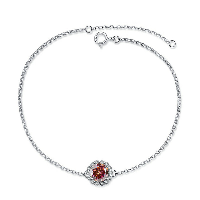 S925 joyería de plata estrella piedra grande y pequeña pulsera de moissanita mujer D color 1 quilate joyería en vivo fábrica al por mayor