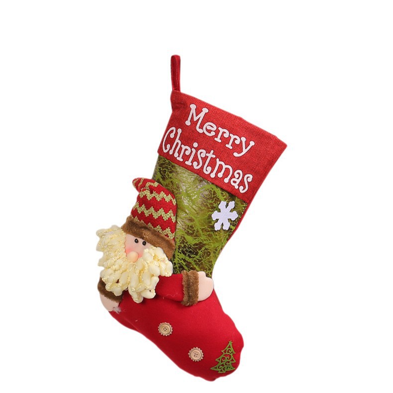 Papá Noel muñeca medias de Navidad medias de Navidad estereoscópicas medias de Navidad medias de Navidad aumentadas medias de Navidad gruesas bolsas de regalo