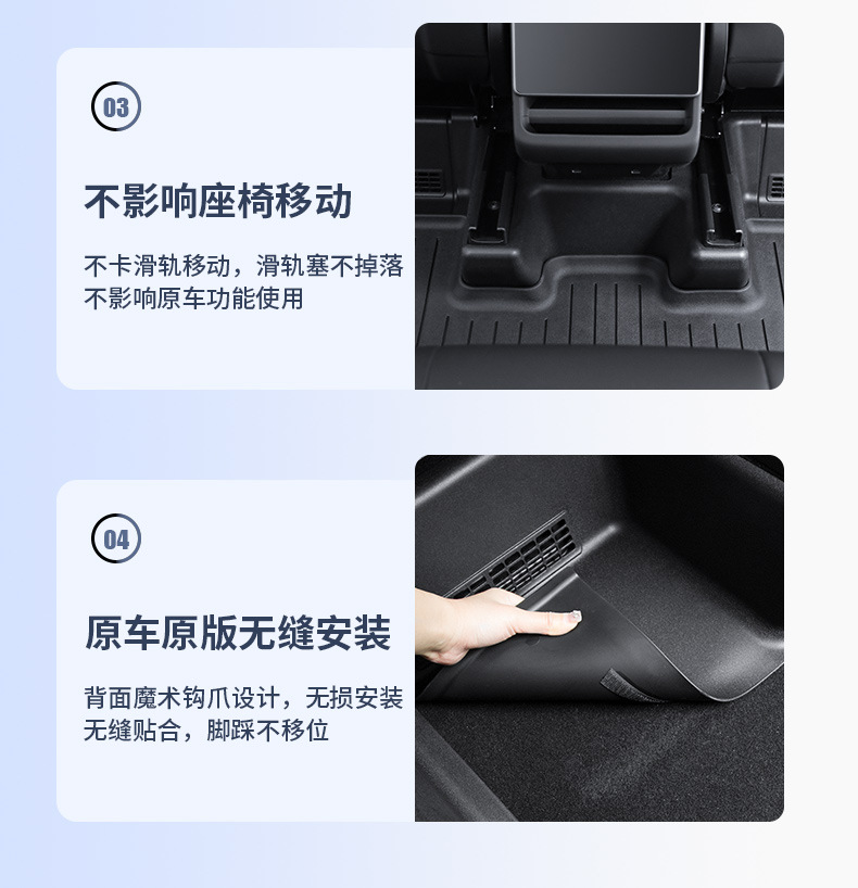Suitable for Tesla Under-Seat Rear Anti-Kick Protective Corner Pads, New Model Y/Yl Under-Seat Full-Coverage Corner Protectors
