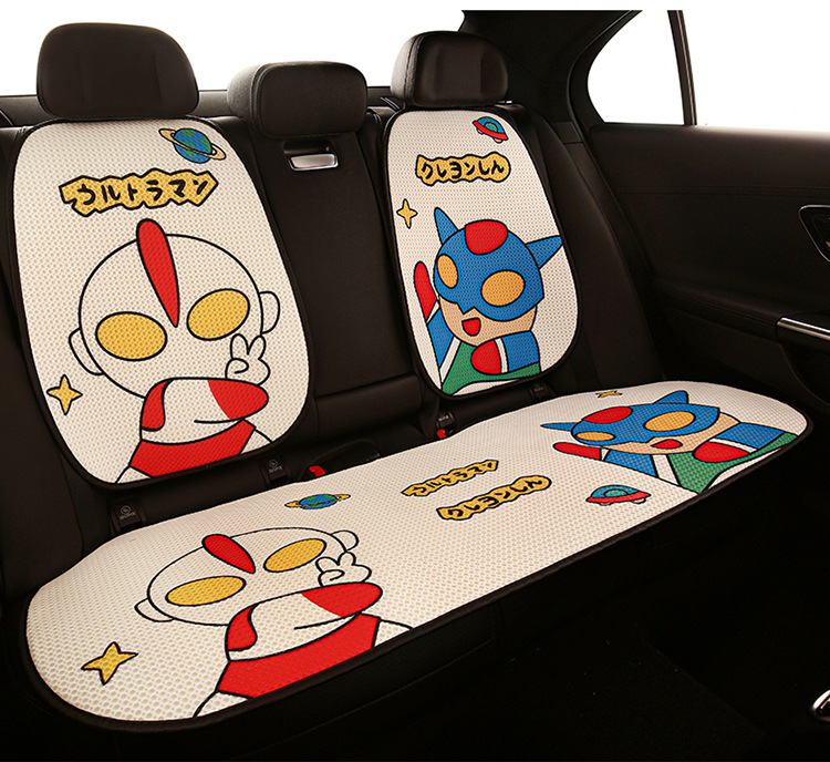 Cartoon car seat cushion four seasons universal half-pack seat cover cute ladies car three-piece rear single-piece seat cushion
