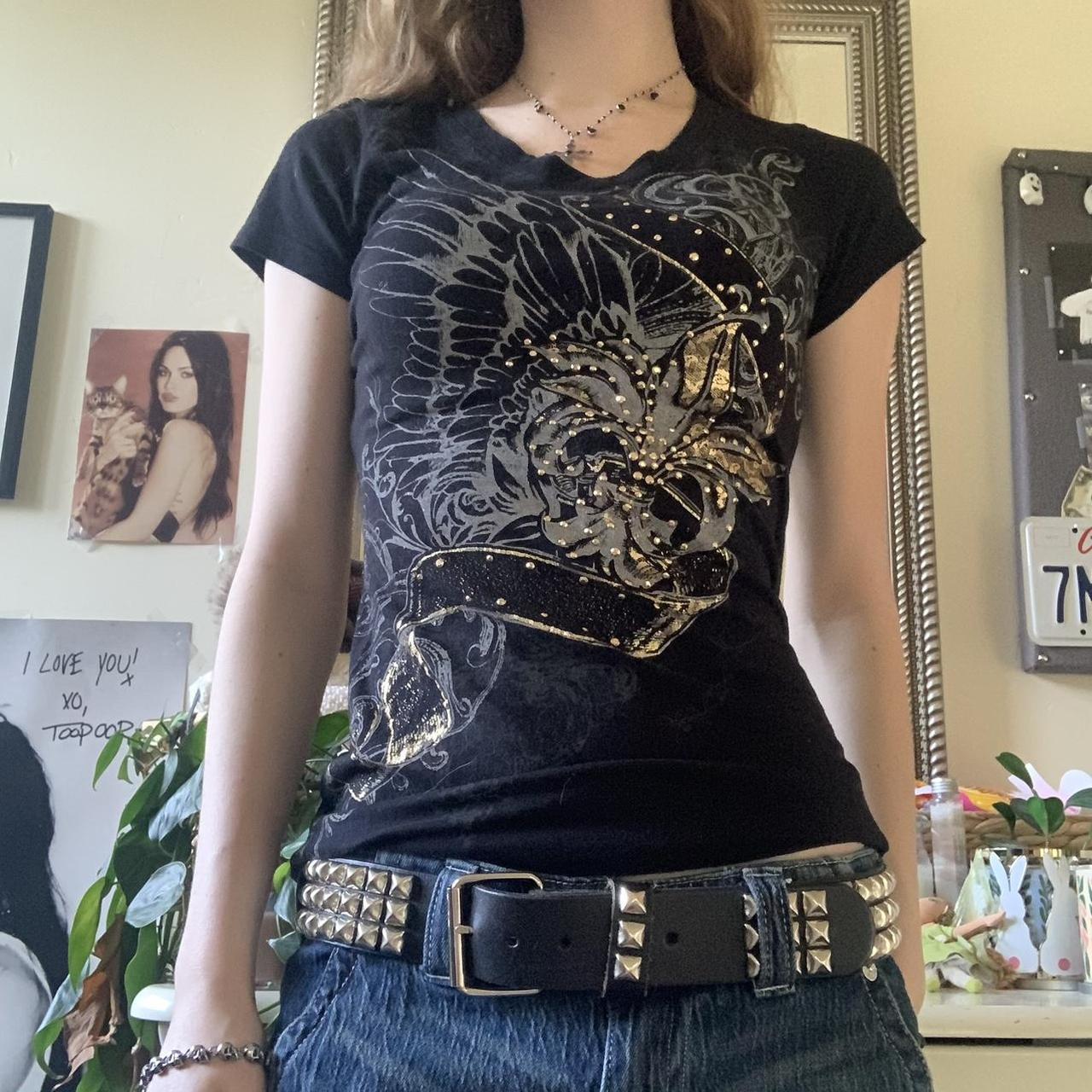 Aliexpress Amazon Foreign Trade Supply European and American Printed Rhinestone Short-Sleeve T-Shirt