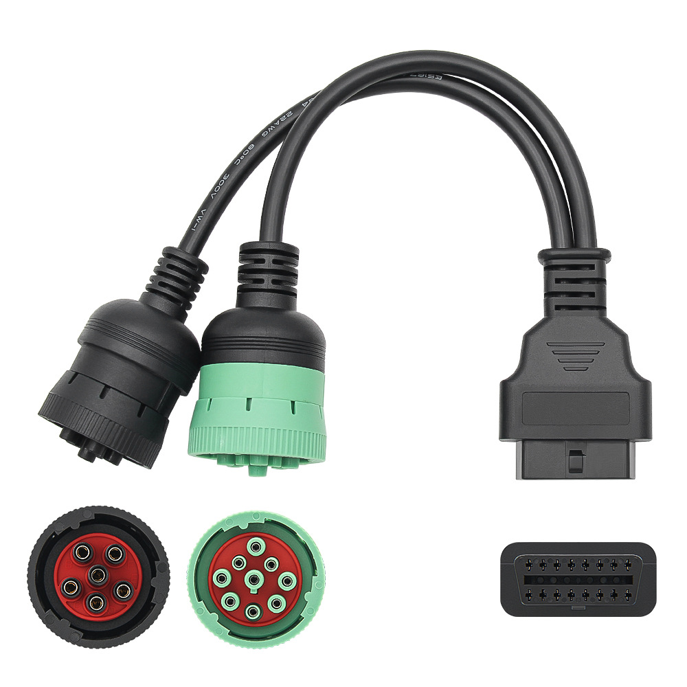 Diagnostic instrument truck adapter OBD truck cable J1939 J1708 J1587 9 6pin