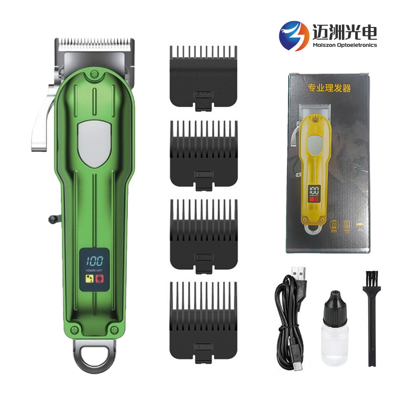 Cortadora de pelo eléctrica profesional, recortadora eléctrica para uso doméstico y en salones, cuchilla de aleación de titanio de alta potencia, pantalla digital, 3 horas de duración de la batería