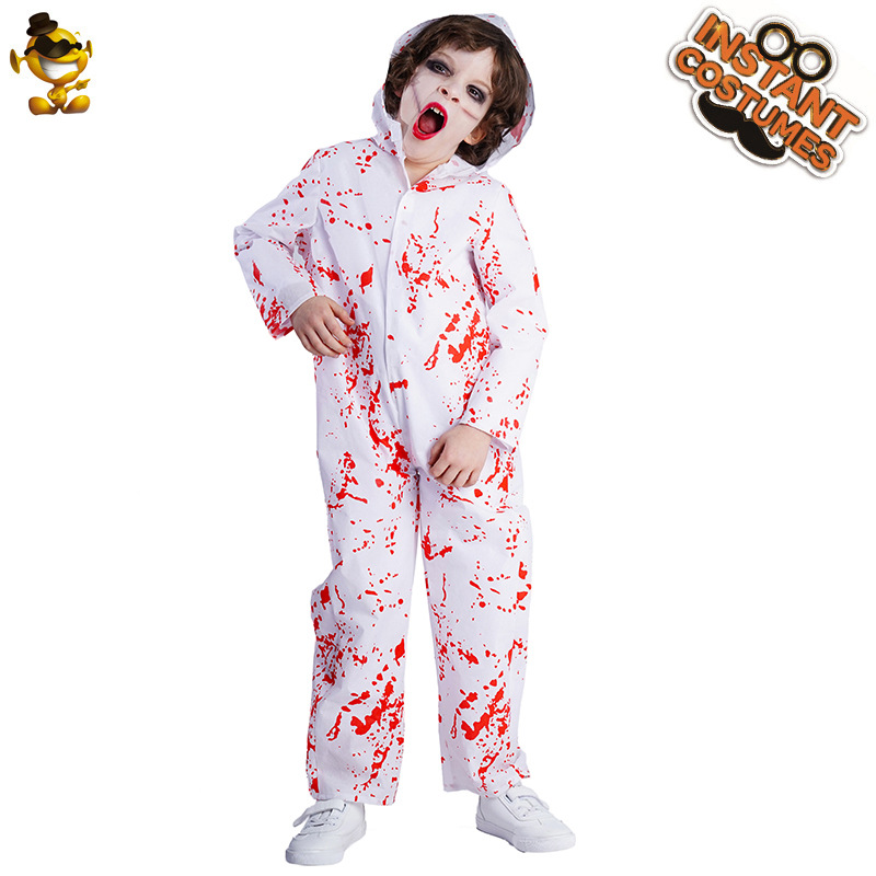 Mono sangriento del niño pequeño Halloween mascarada traje de terror mono sangriento Cosplay